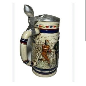 AVON 1983  GREAT AMERICAN FOOTBALL Decades LIDDED Beer Stein mug